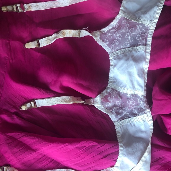 Vintage embroidered garter belt 50s pinup in white - Picture 1 of 2